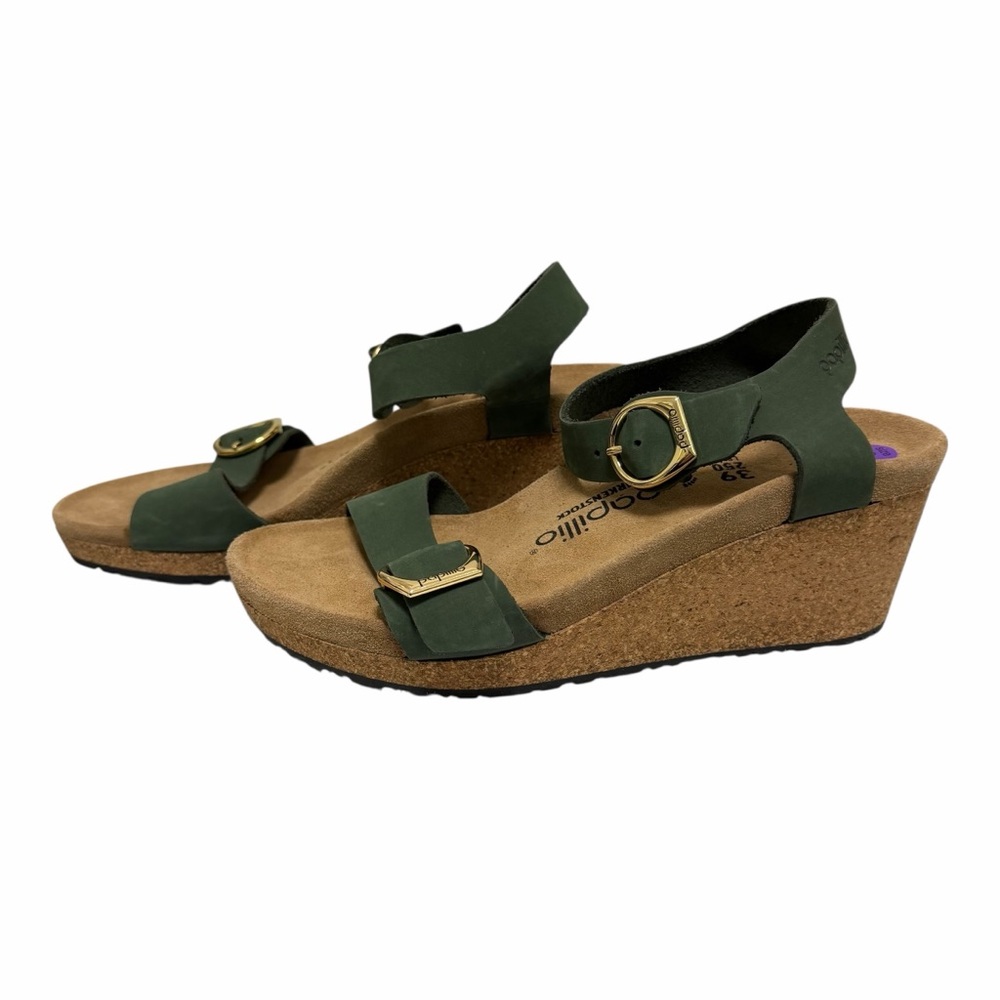 Papillio Solid Olive Suede Sandals - image 4